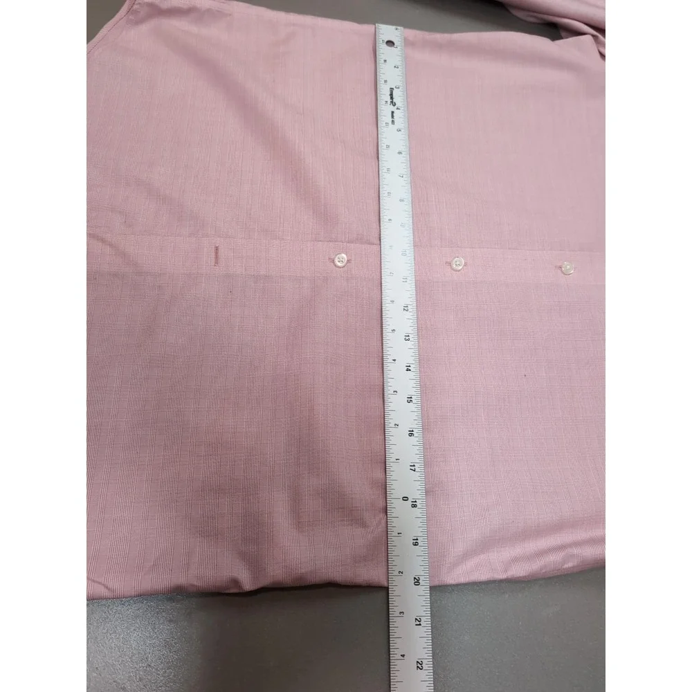 Banana Republic Hi-Dri Slim Fit Dress Shirt Pink Check 15-15.5 35-37 S/630991